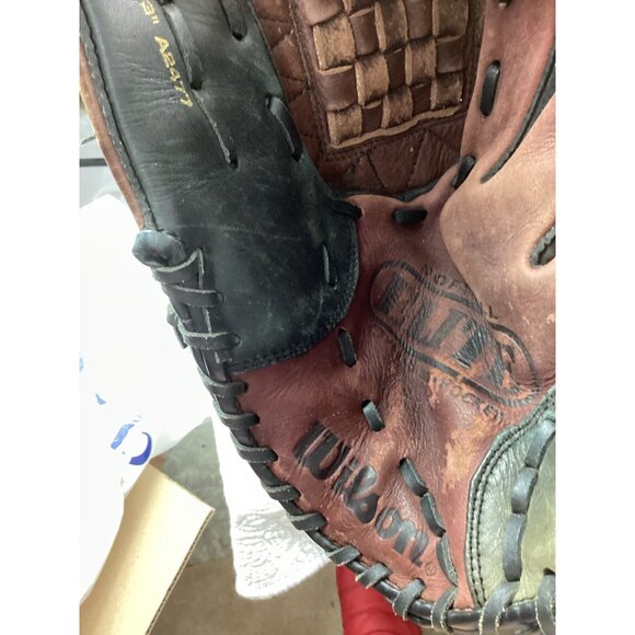 Vtg Wilson Elite Custom Fit Softball Glove Black/Brown Leather Adult Right Hand - Picture 7 of 7